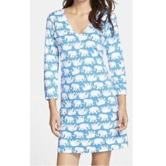 Lilly Pulitzer cotton t shirt Dress Tusk In Sun Bay Elephant Print size XXS - Picture 1 of 10